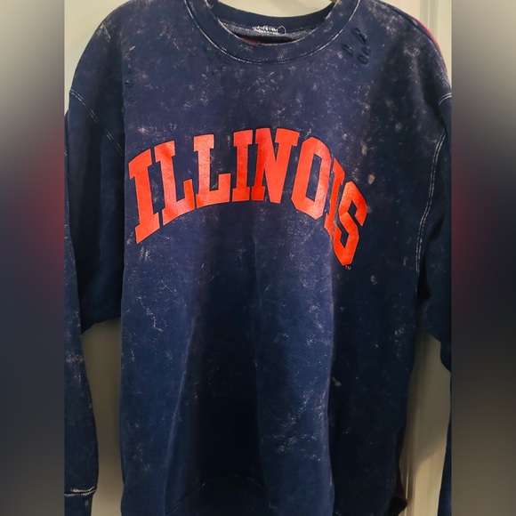 Uniquely HandMade One Of A Kind Vintage Piece Furst Of A Kind ILLINOIS Sweatshir - Picture 2 of 12